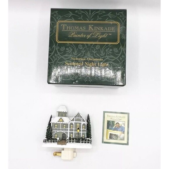 Thomas Kinkade Painter Of Light Victorian Christmas Sculpted Night Light Boxed - Picture 1 of 8